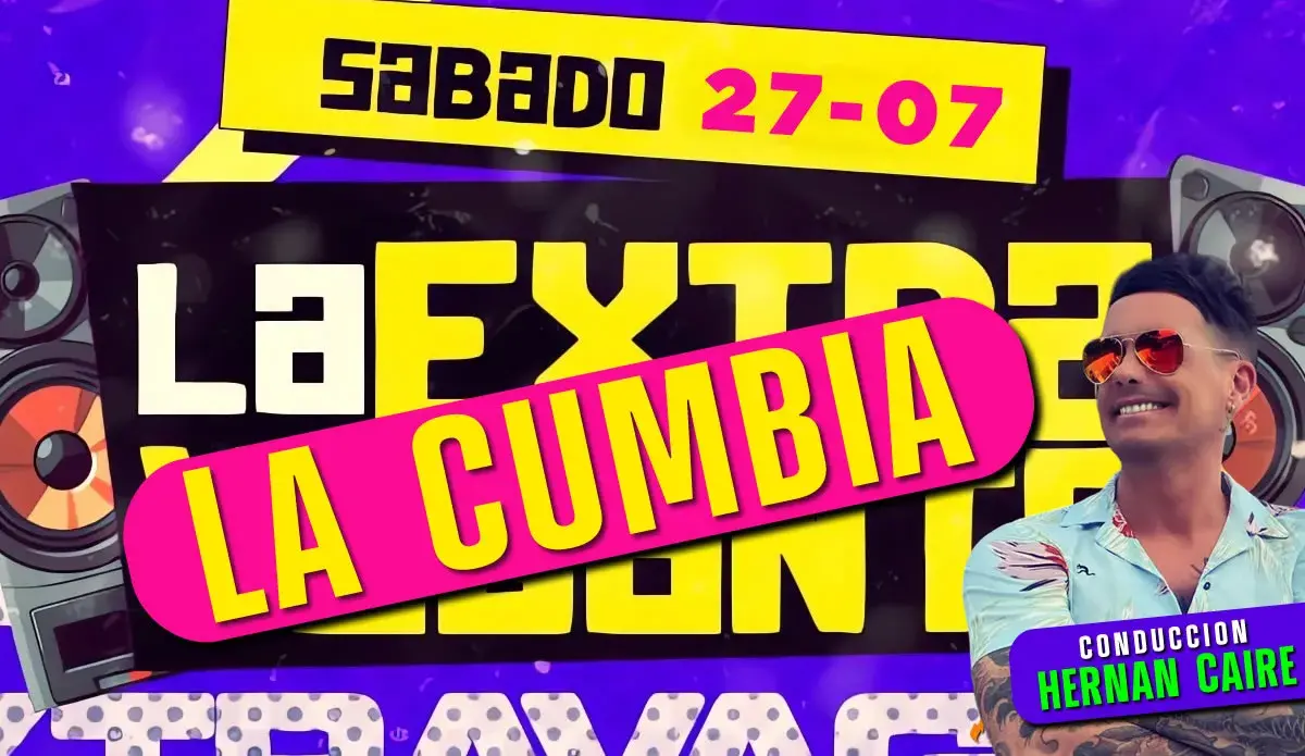 show en vivo de La Cumbia conducción de Hernán Caire en la Fiesta ExtraVagante en el boliche Trendy, Palermo